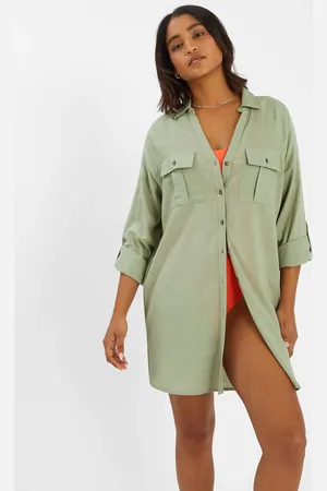 Accessorize Long Sleeve Shirt Beach Cover-up , Size: xs
