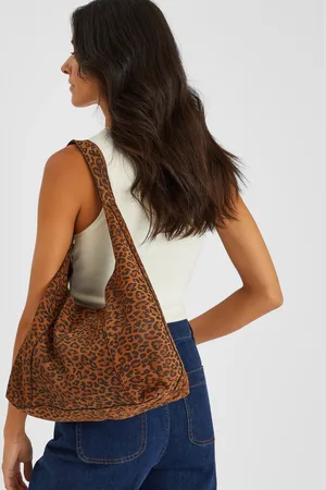Accessorize Leopard Print Suede Shoulder Bag