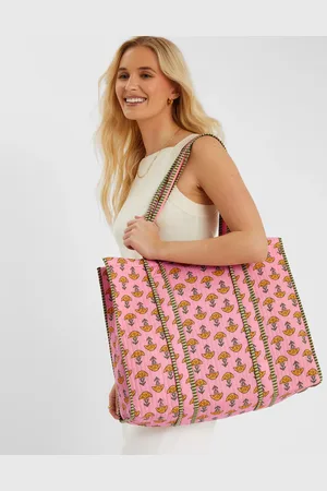 Accessorize Floral Block Print Quilted Tote Bag
