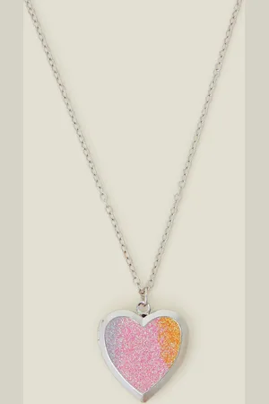 Accessorize Glitter Heart Locket Necklace