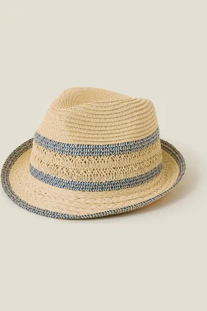 Accessorize Woven Straw Trilby Hat
