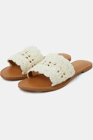 Accessorize Crochet Sliders Size: 38