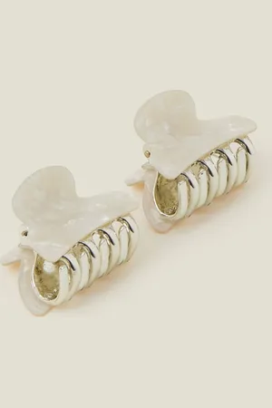 Accessorize 2-Pack Mini Pearly Resin Claw Clips, Women