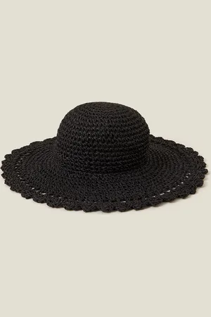 Accessorize Scallop Floppy Straw Sun Hat