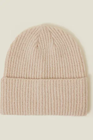 Accessorize Soho Knit Beanie Hat Natural, Size: 22x8cm