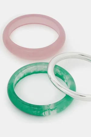 Accessorize 3-Pack Chunky Resin & Metal Bangles
