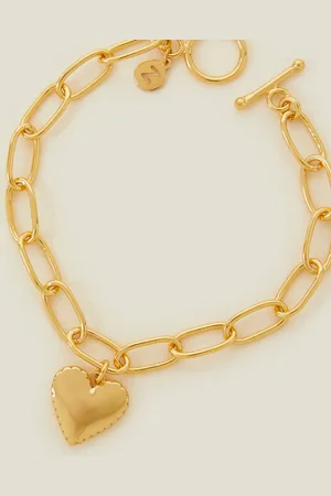 Accessorize 14ct -plated Heart Chain Bracelet
