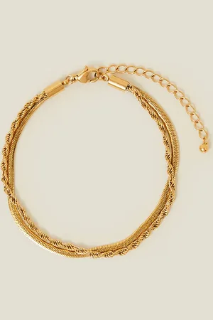 Accessorize 14ct -plated Stainless Steel Layered Twist Omega Bracelet
