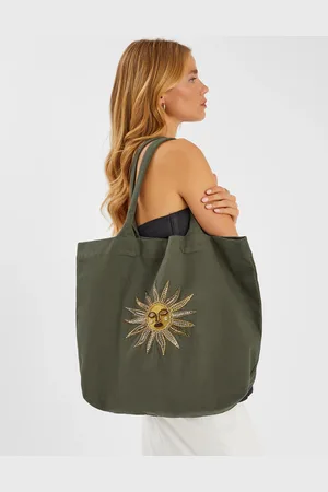 Accessorize Khaki Sun Embellished Tote Bag