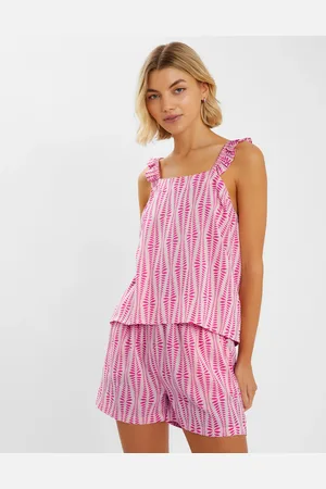 Accessorize Ikat Frill Short Pyjamas Set , Size: xs