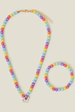 Accessorize Girls Unicorn Necklace and Bracelet Set