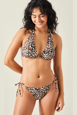 Accessorize Animal Print Tie Side Bikini Bottoms , Size: 10