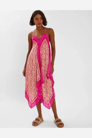 Accessorize Paisley Print Hanky Hem Maxi Dress , Size: L
