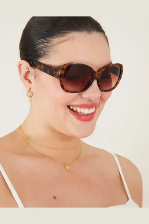 Accessorize Wide Arm Tortoiseshell Square Sunglasses, Size: One Size, Women