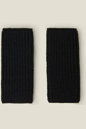 Accessorize Ribbed Acrylic Cut Off Gloves, Size: 8x21cm