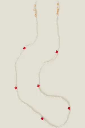 Accessorize Heart Pearl Beaded Sunglasses Chain