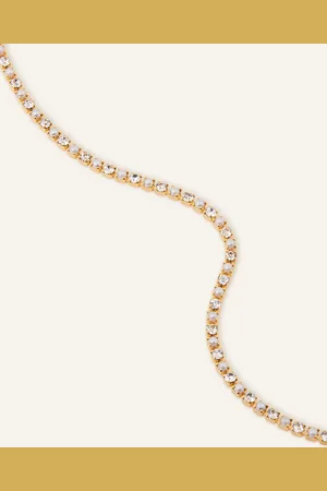 Accessorize 14ct -plated Pearl Sparkle Tennis Bracelet, Women