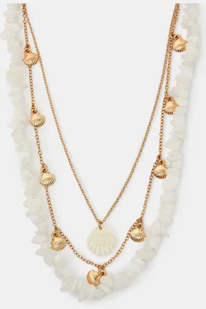 Accessorize Layered Shell Charm Necklace