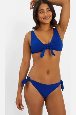 Accessorize Floral Broderie Tie-front Bikini Top , Size: 6
