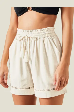 Accessorize Lightweight Embroidered High Waist Beach Shorts, Size: XL, Women