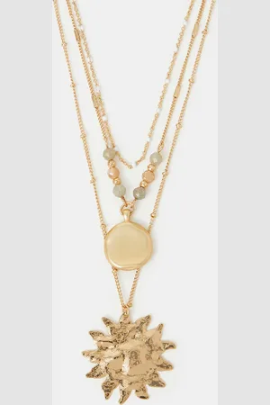 Accessorize Sun Pendant Layered Necklace