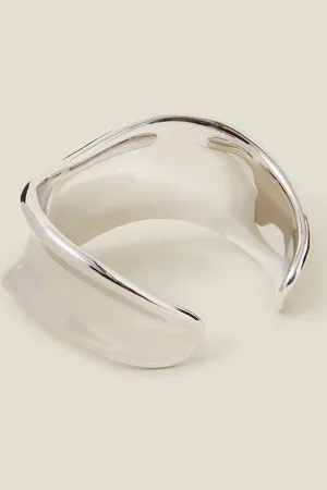 Accessorize Platinum-plated Stainless Steel Molten Cuff Bracelet