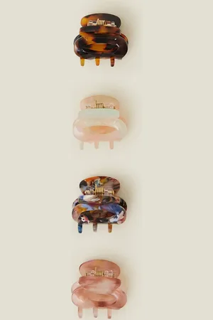 Accessorize Mini Oval Resin Claw Clips 4 Pack, Size: One Size, Women