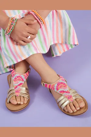 Accessorize Beaded Gladiator Sandals , Size: 2