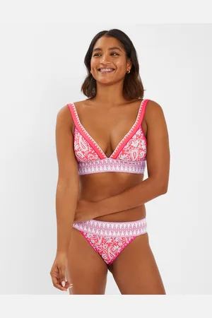 Accessorize Paisley Shirred Band Bikini Top , Size: 18
