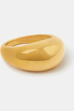 Accessorize 14ct -plated Chunky Dome Ring , Size: L