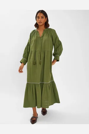 Accessorize Long-sleeve Tiered Maxi Dress , Size: M