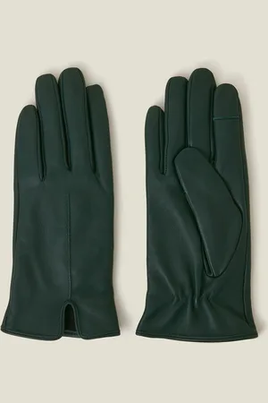 Accessorize Fleece Lined Touchscreen Leather Gloves , Size: S / M, Women