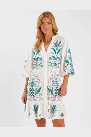 Accessorize Pineapple Embroidered Mini Dress , Size: S