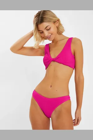 Accessorize Twist Front Crinkle Bikini Top , Size: 18