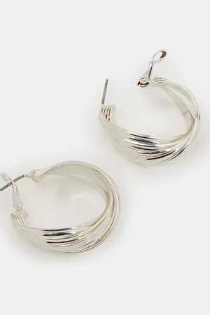 Accessorize Twisted Ridge Hoop Earrings