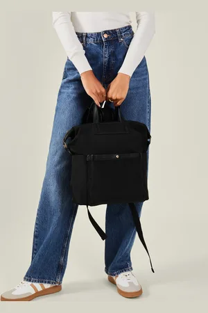 Accessorize Black Nylon Canvas Backpack