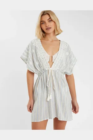 Accessorize Embroidered Stripe Mini Kaftan , Size: XL