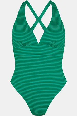 Accessorize Textured Plunge Swimsuit , Size: 8