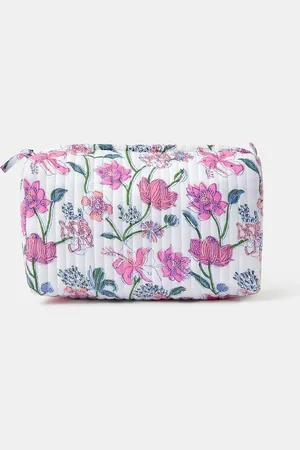 Accessorize Pink Large Floral Print Quilted Make Up Bag