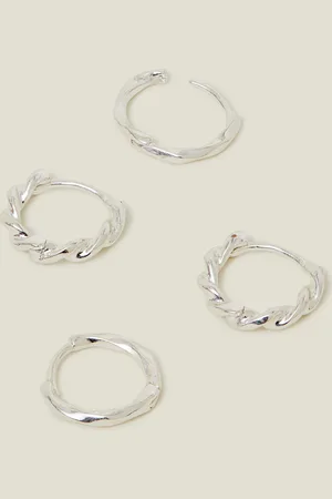 Accessorize 2-Pack Sterling Silver-plated Twist Huggie Hoop Earrings