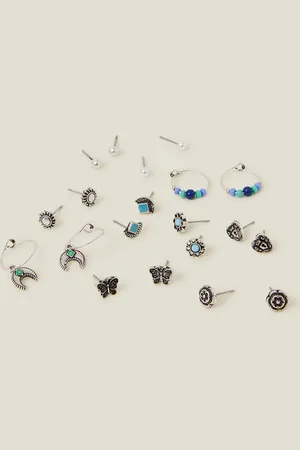 Accessorize 10-Pack Mixed Stud and Hoop Earrings
