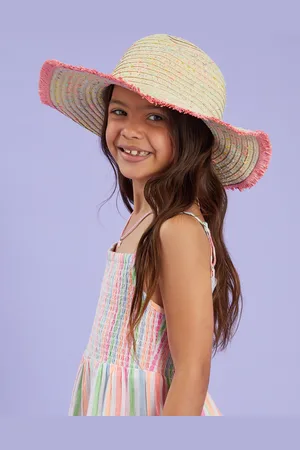 Accessorize Fringe Floppy Straw Sun Hat , Size: 3-6 Yrs, Kids