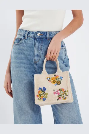 Accessorize Mini Floral Embroidered Woven Handbag