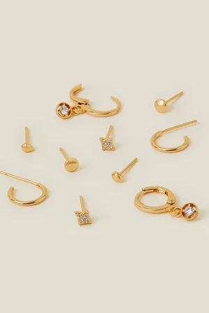 Accessorize 5-Pack 14ct -plated Earrings Set