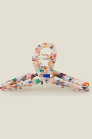 Accessorize Marbled Resin Twist Claw Clip, Size: L 6 cm, Women