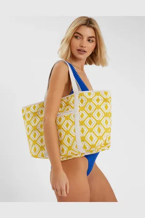 Accessorize Yellow Diamond Embroidered Shoulder Bag