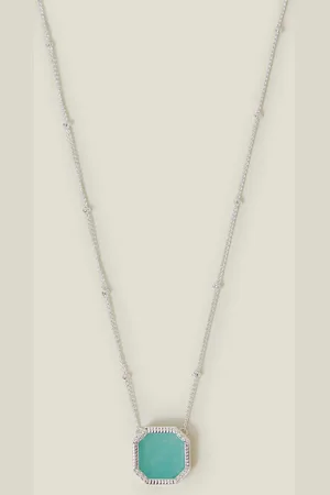 Accessorize Sterling Silver-plated Quartz Slice Pendant Necklace