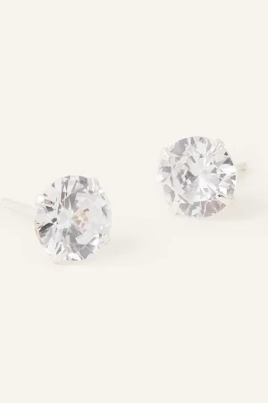Accessorize Sterling Blind Stud Earrings, Size: 1cm, Women