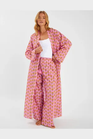 Accessorize Marigold Print Dressing Gown , Size: xs