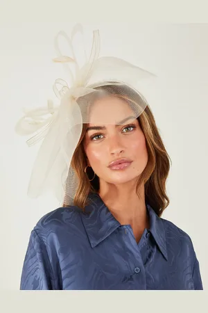 Accessorize Slim Rhea Oversized Bow Fascinator Headband Natural, Women